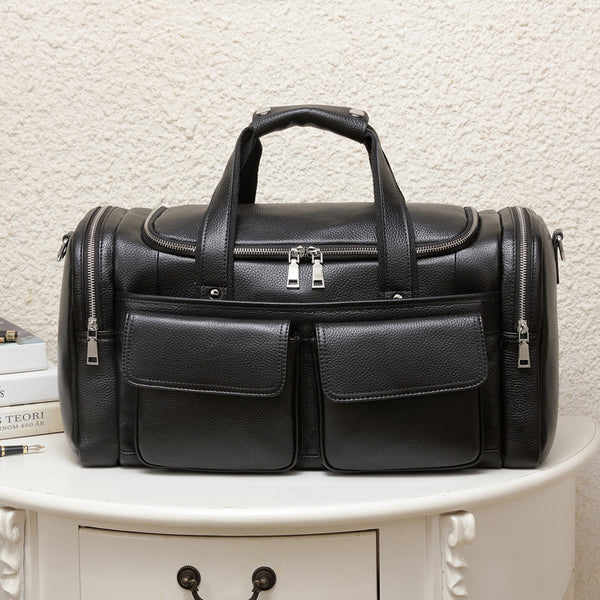 Leather Men S Hand Held Large Capacity Short Distance Travel Bag