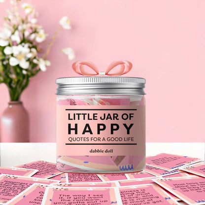 Happy Jar with Inspirational Quotes and Gift Box