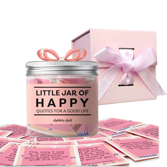 Happy Jar with Inspirational Quotes and Gift Box