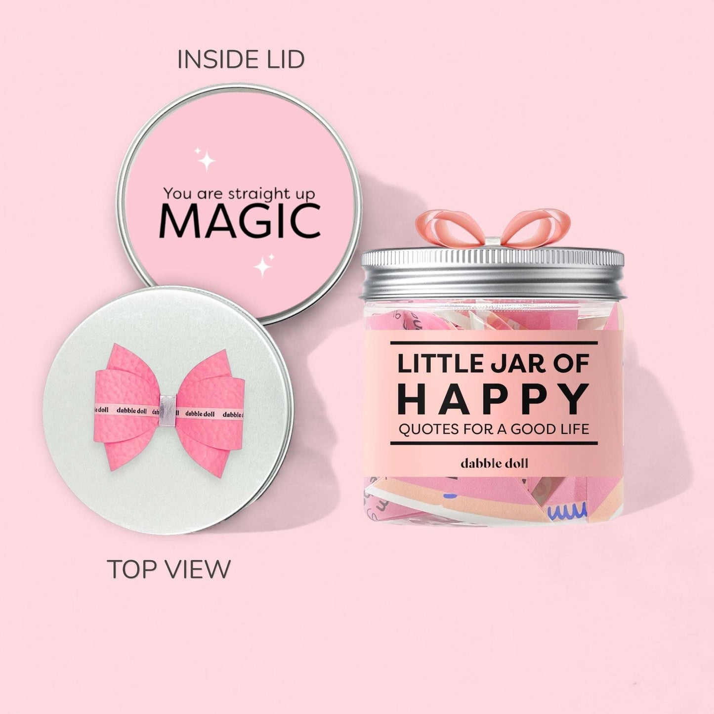 Happy Jar with Inspirational Quotes and Gift Box