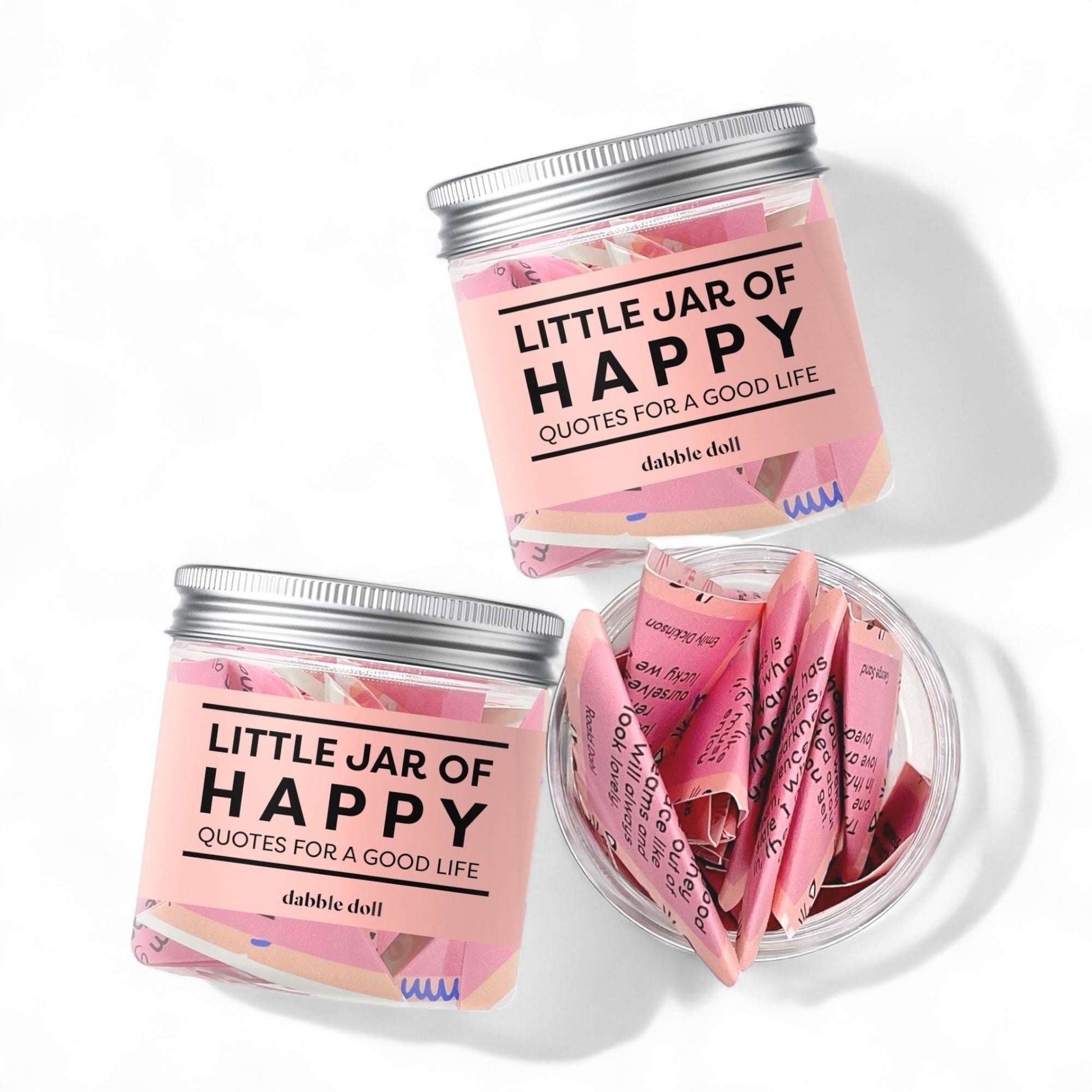 Happy Jar with Inspirational Quotes and Gift Box