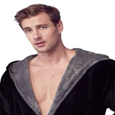 Men's Plush Hooded Robe: Ultra-Soft Comfort & Warmth