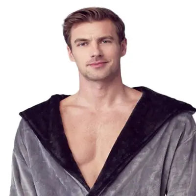 Men's Plush Hooded Robe: Ultra-Soft Comfort & Warmth