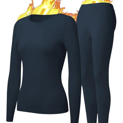 UNIQUEBELLA Thermal Base Layer Set for Women - Navy