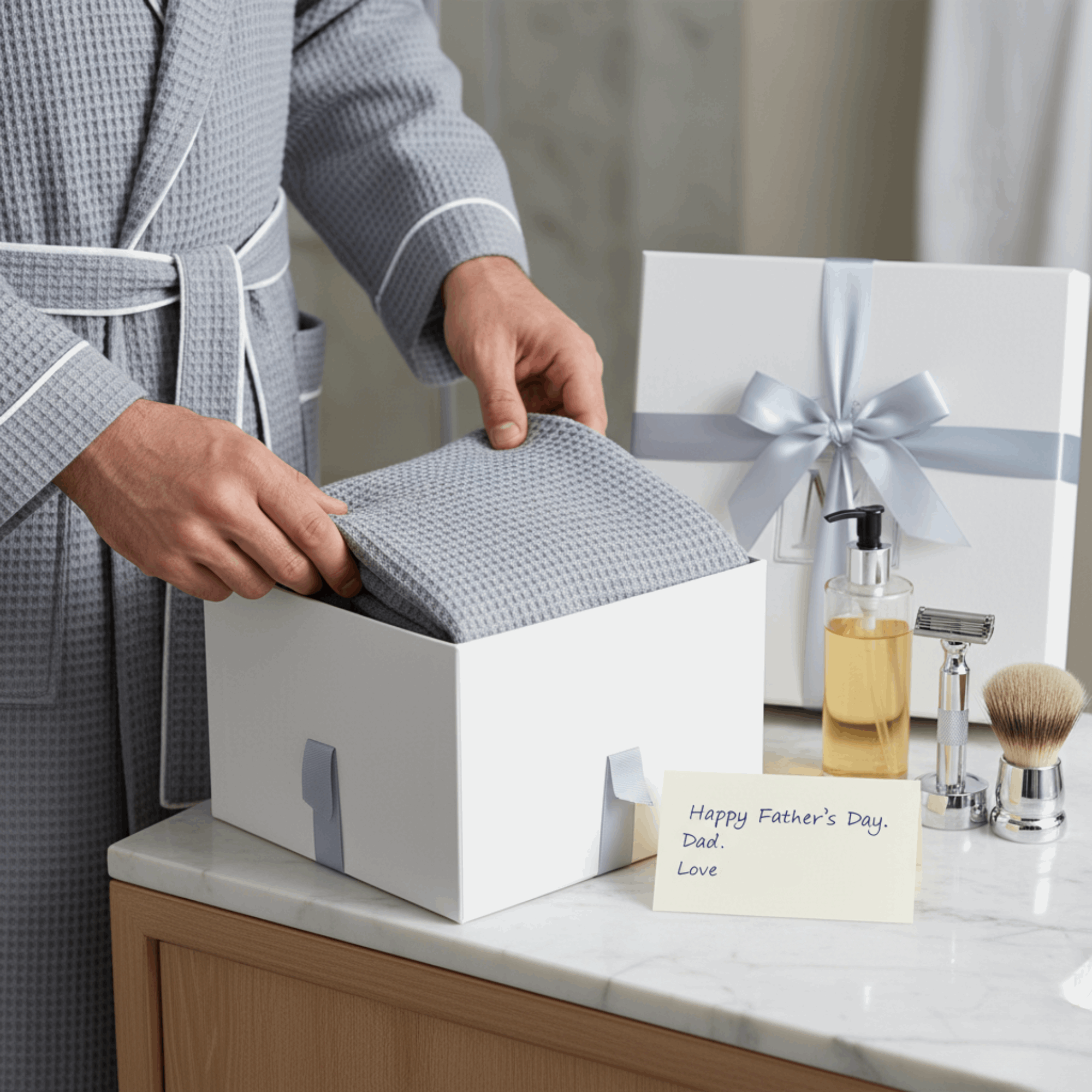 Premium Men's Waffle Robe with Contrast Piping Detail