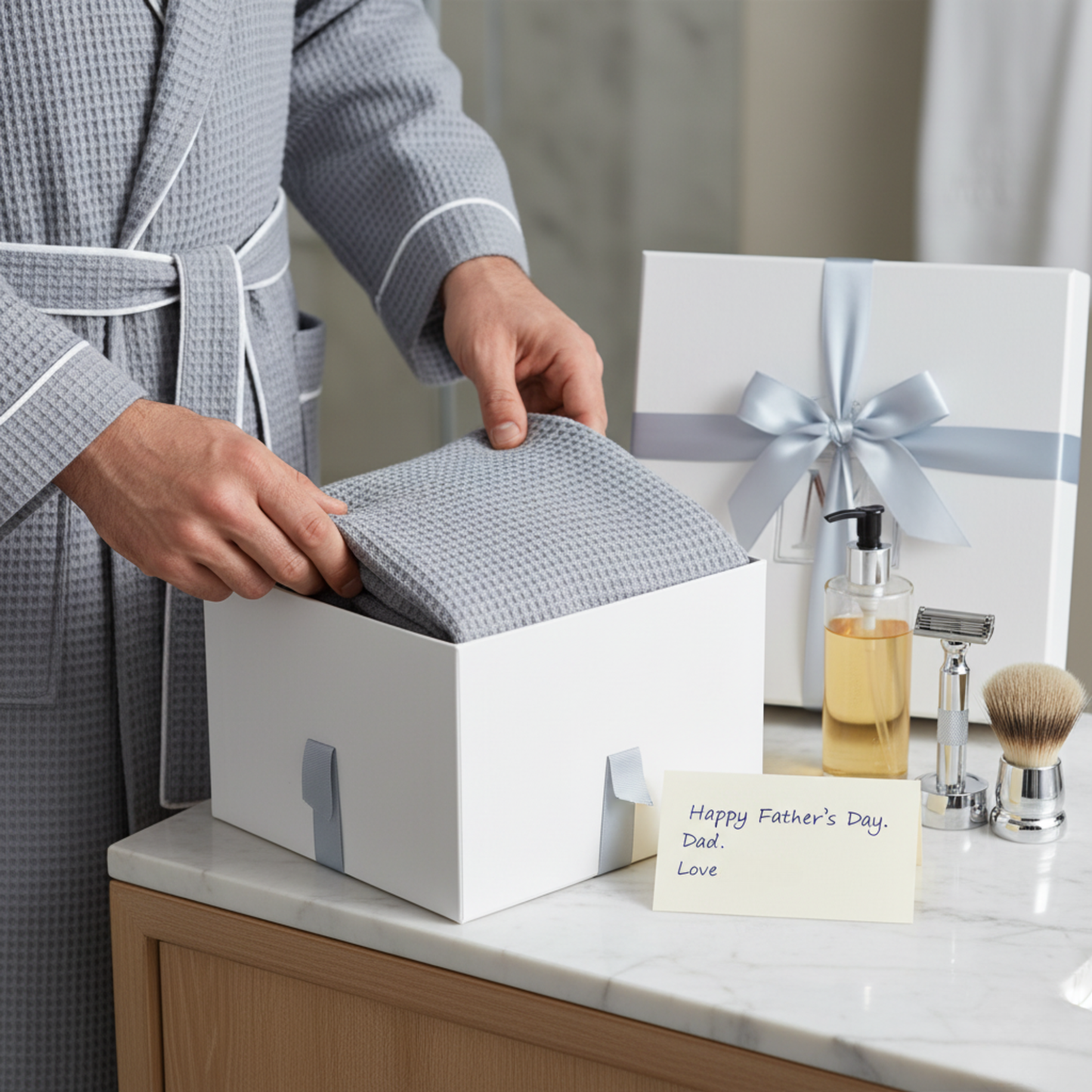 Premium Men's Waffle Robe with Contrast Piping Detail