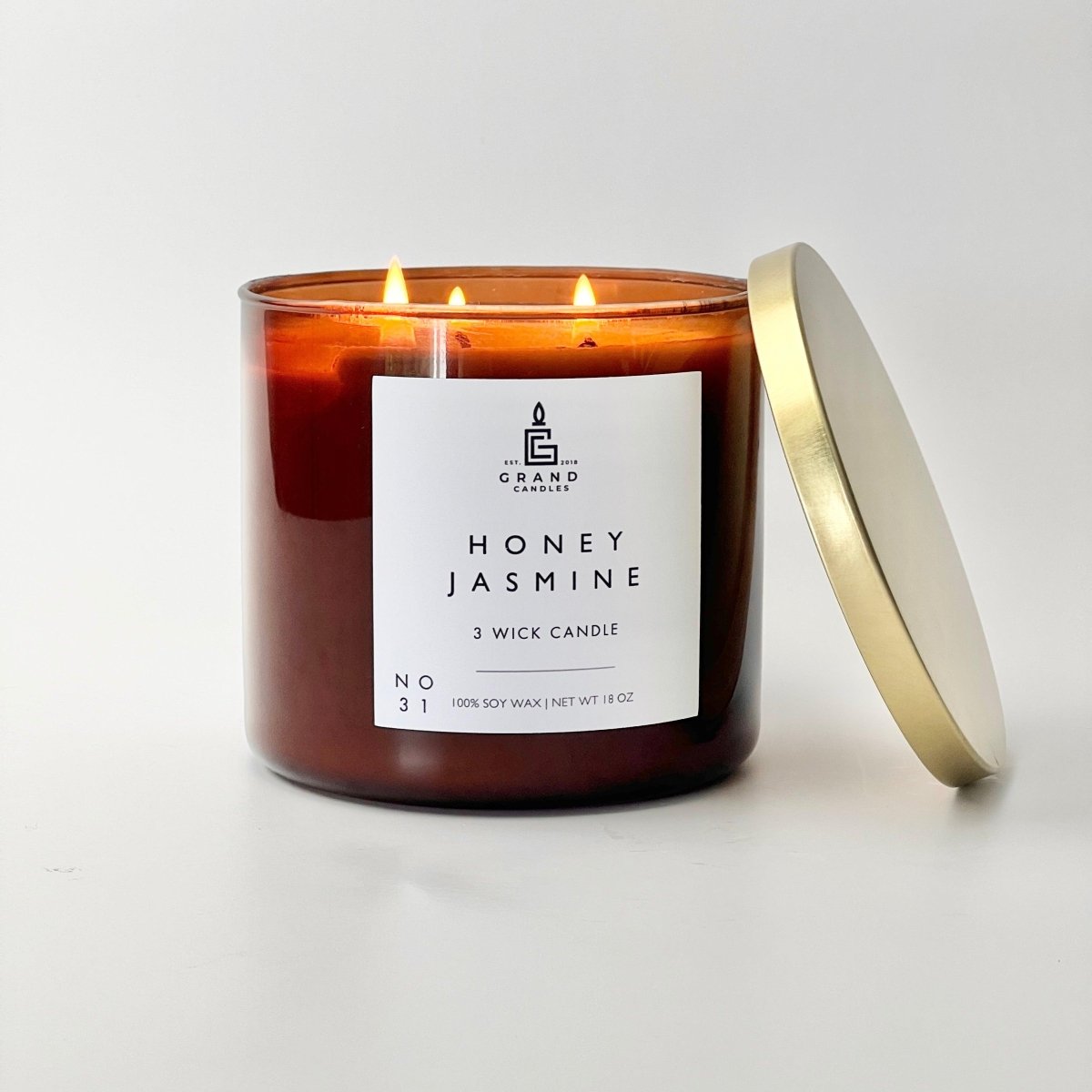 Honey Jasmine Soy Candle – Floral, Fresh & Graceful Aroma