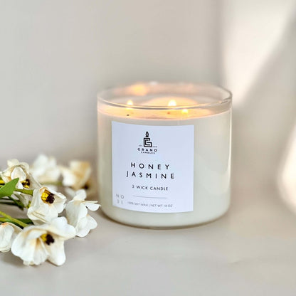 Honey Jasmine Soy Candle – Floral, Fresh & Graceful Aroma
