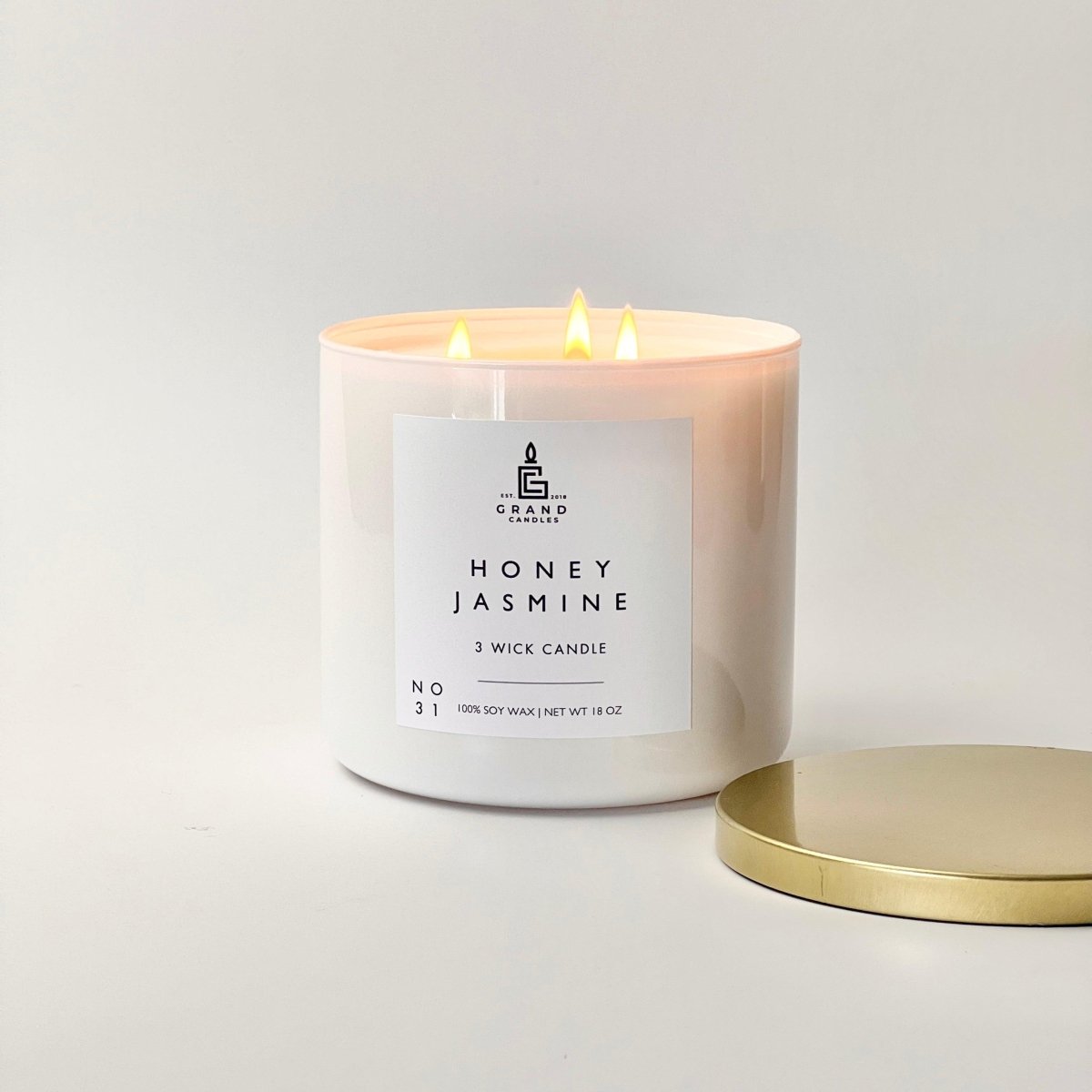 Honey Jasmine Soy Candle – Floral, Fresh & Graceful Aroma