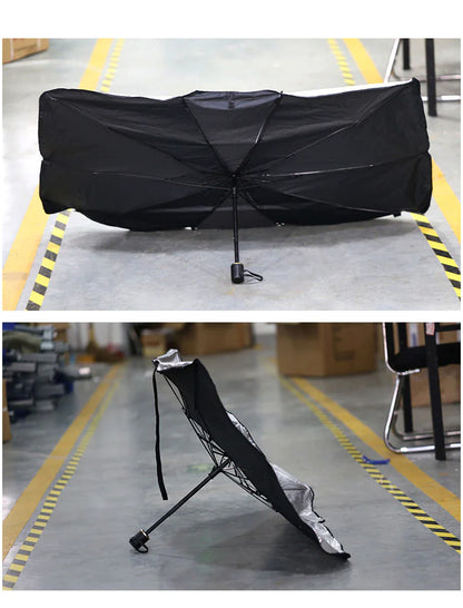 51" Car Sun Shade Umbrella | Foldable Windshield Visor