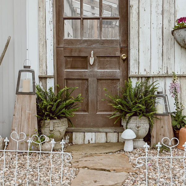 Removable Metal Lanterns with Wood Base – Set of 2 Rustic Modern Candle Holders