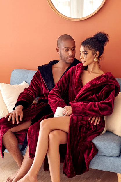 Men's Plush Hooded Robe: Ultra-Soft Comfort & Warmth