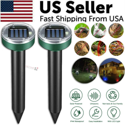 Solar Animal Repeller | Ultrasonic Pest Control LED