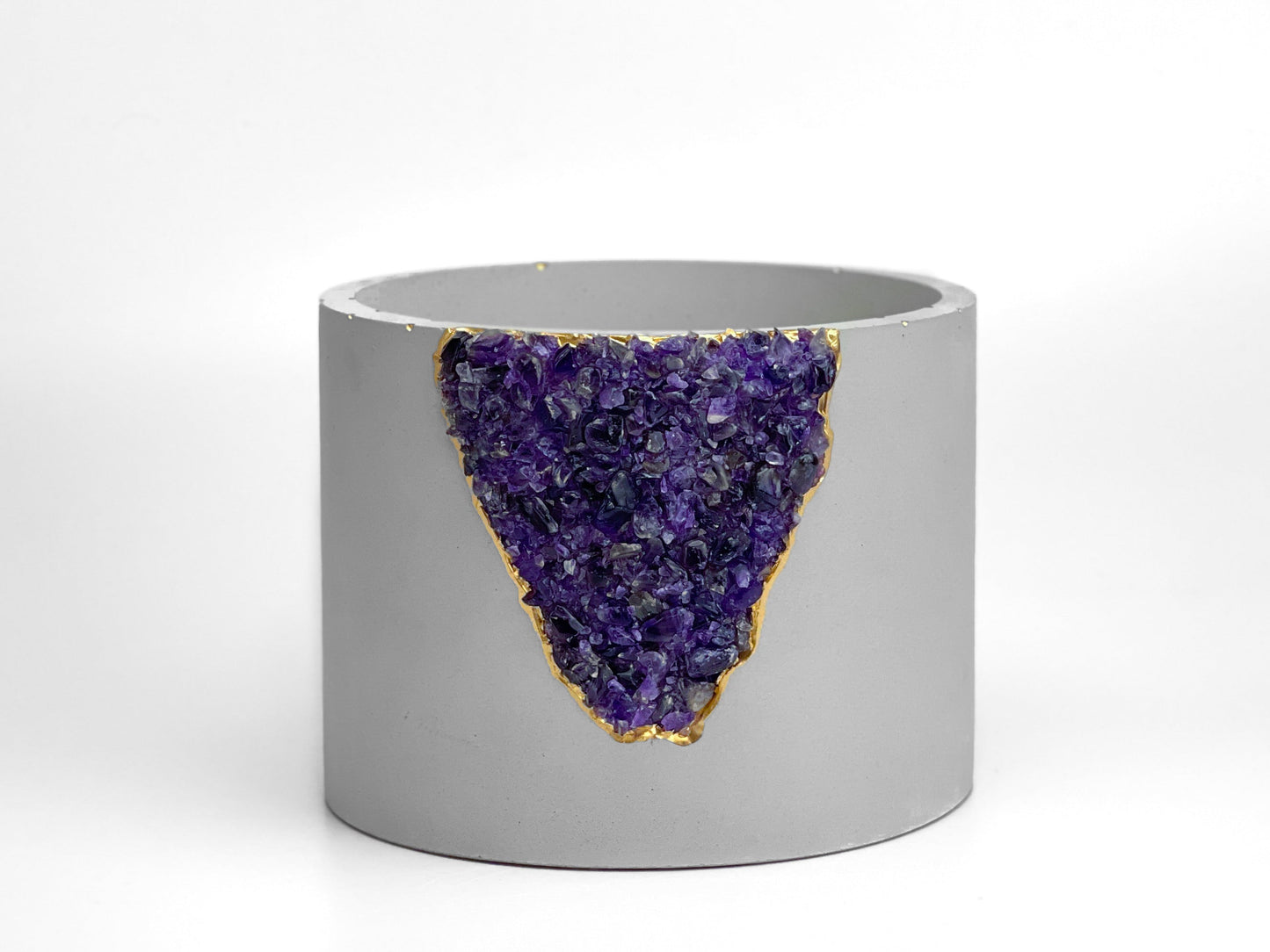 6" Amethyst Geode Concrete Planter