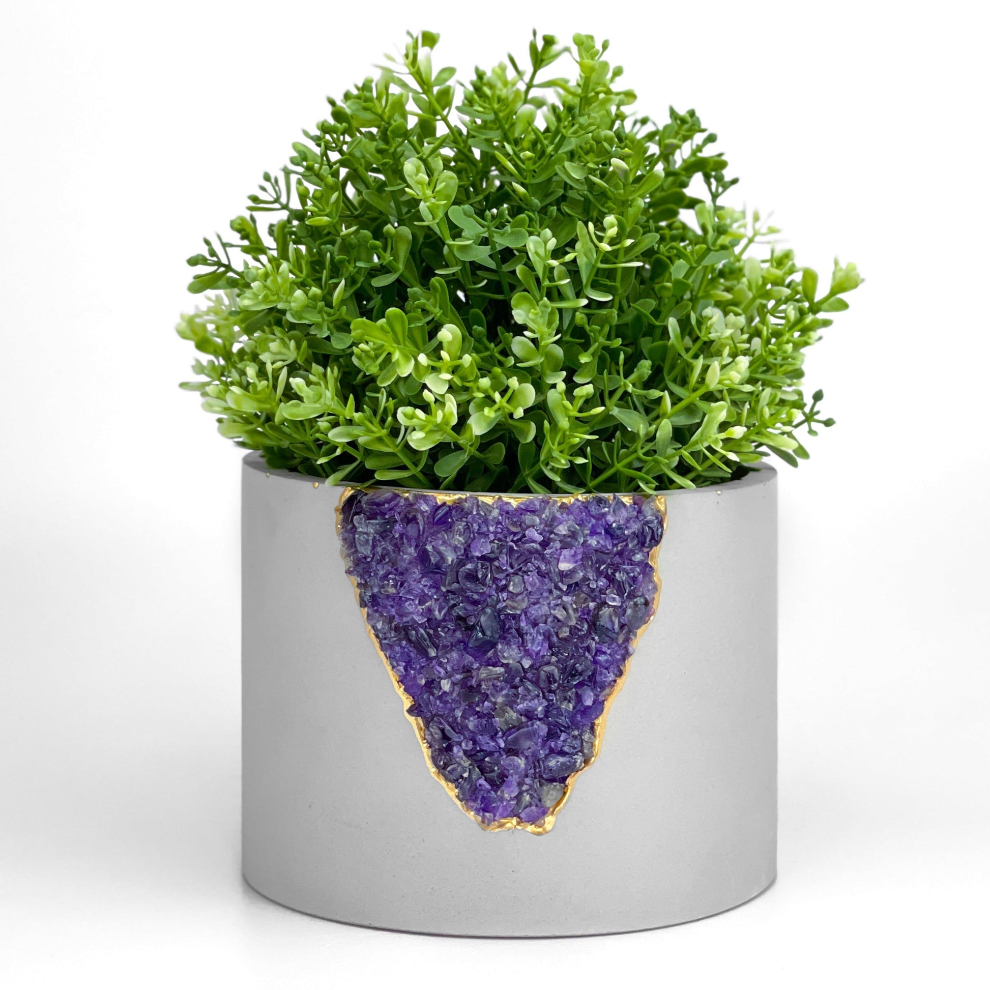 6" Amethyst Geode Concrete Planter