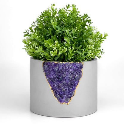6" Amethyst Geode Concrete Planter