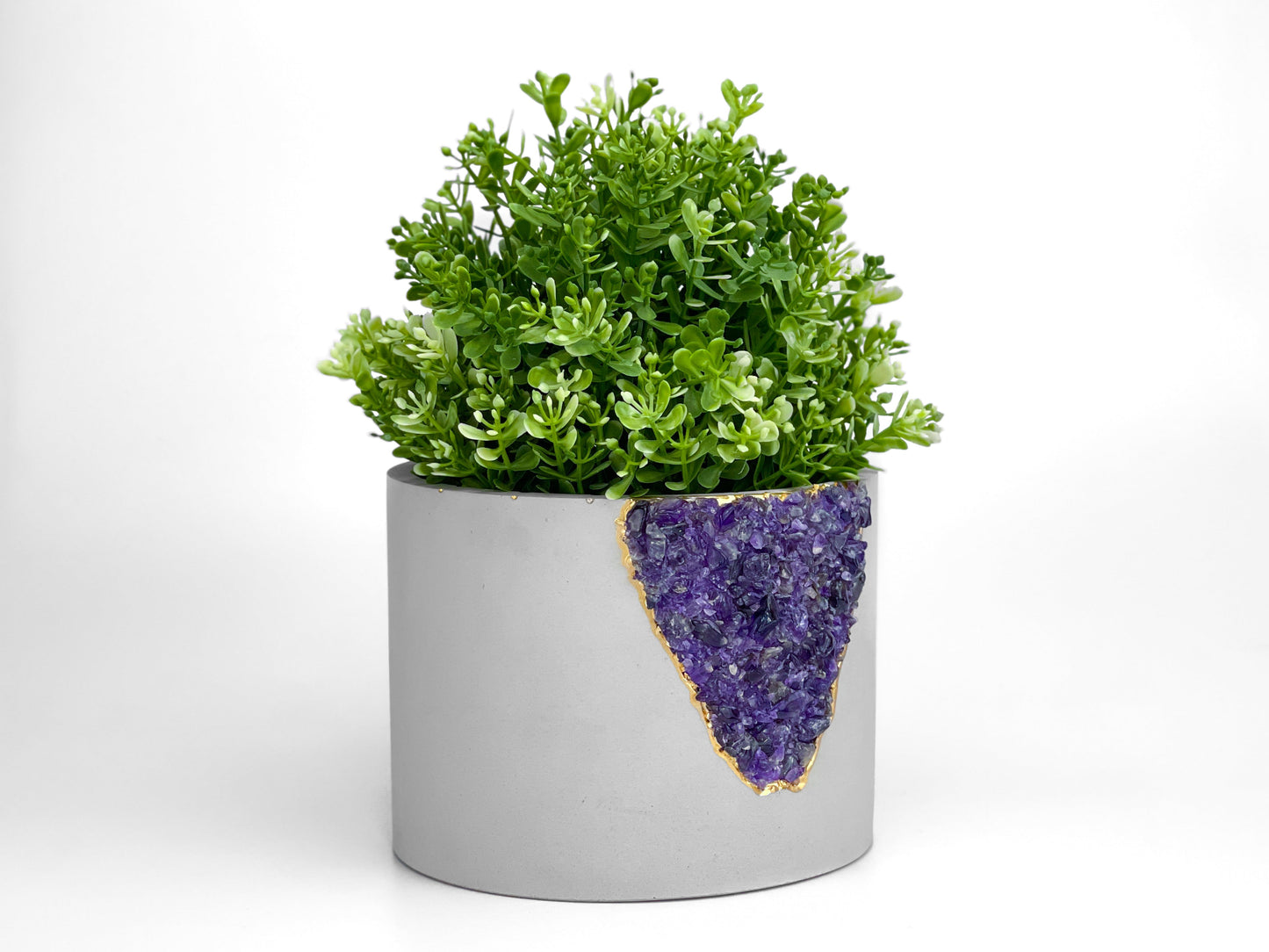 6" Amethyst Geode Concrete Planter