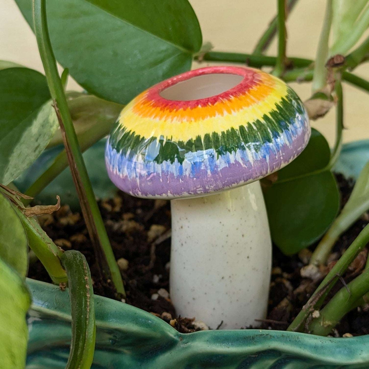 Hand-Crafted Mushroom Plant Watering Spike – Exclusive Mountain Mudworks Design