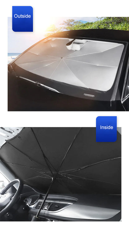 51" Car Sun Shade Umbrella | Foldable Windshield Visor