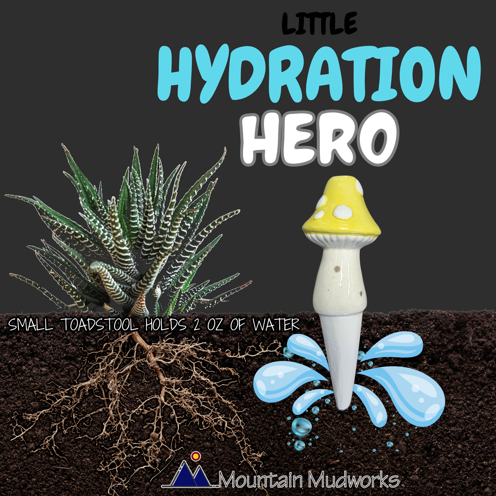 Mini Toadstool Ceramic Plant Watering Spike