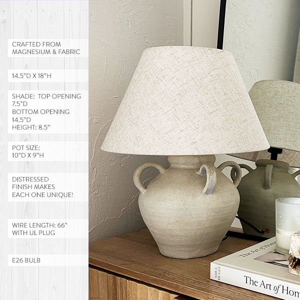 Artisan Inspired Round Table Lamp – Handcrafted Farmhouse Style Accent Lighting