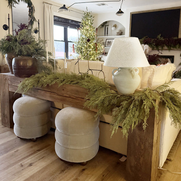 Artisan Inspired Round Table Lamp – Handcrafted Farmhouse Style Accent Lighting