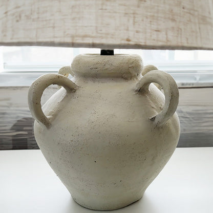 Artisan Inspired Round Table Lamp – Handcrafted Farmhouse Style Accent Lighting