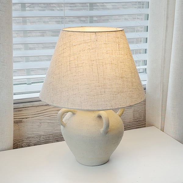 Artisan Inspired Round Table Lamp – Handcrafted Farmhouse Style Accent Lighting