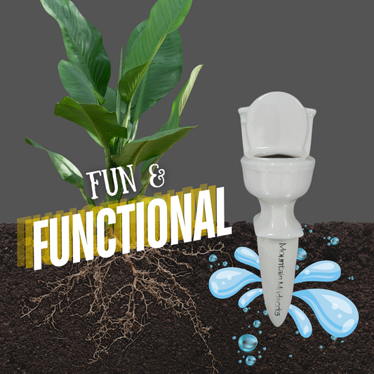 Toilet Watering Spike – Funny Ceramic Self-Watering Plant Stake