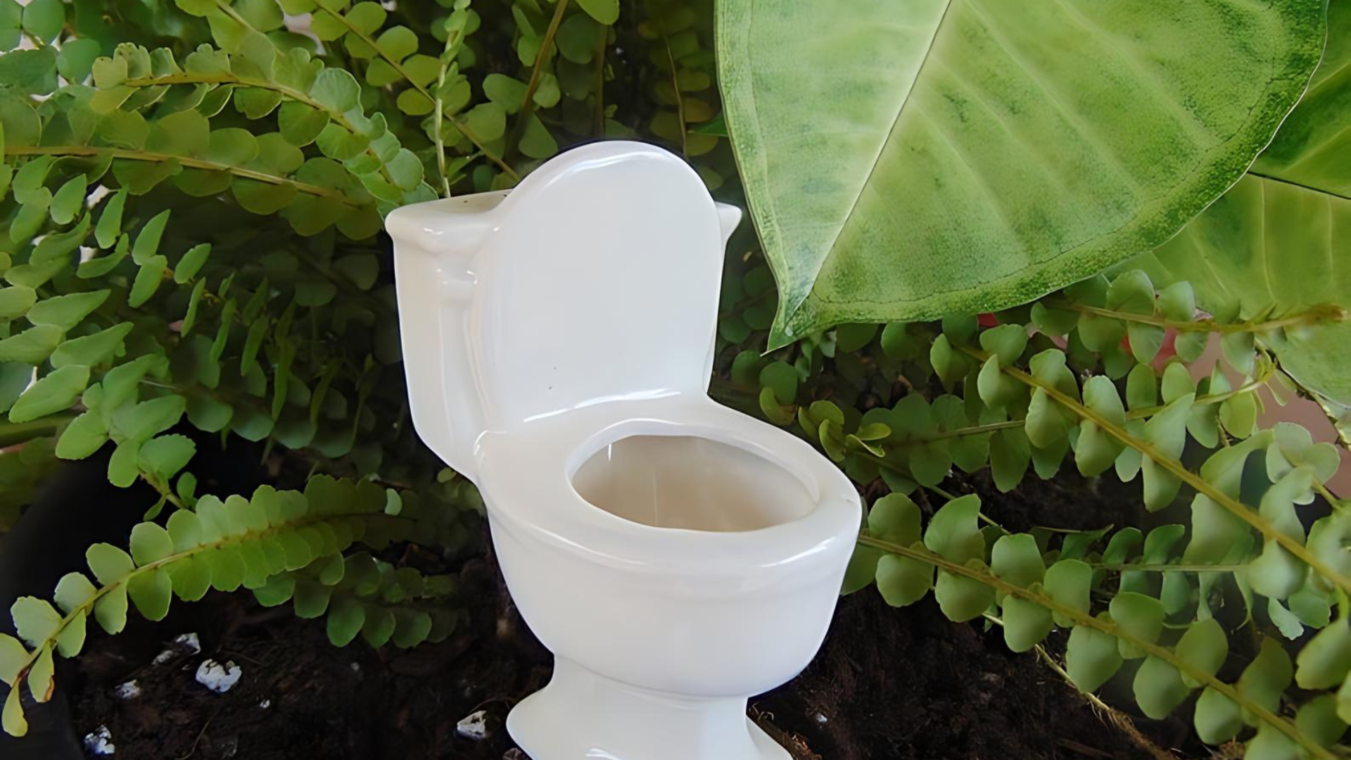 Toilet Watering Spike – Funny Ceramic Self-Watering Plant Stake