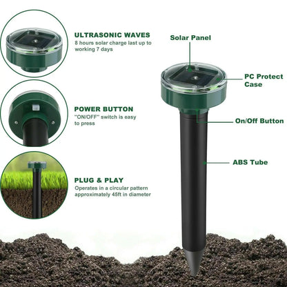 Solar Animal Repeller | Ultrasonic Pest Control LED