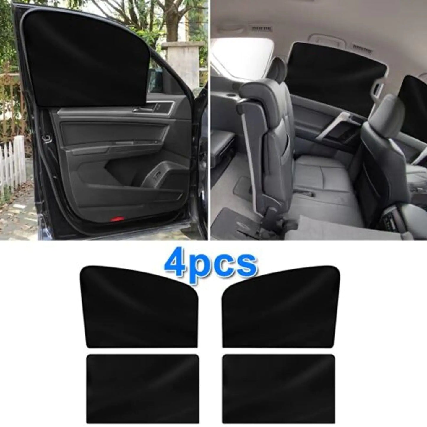 Magnetic Car Sun Shade 4-Pack | UV Mesh Window Covers